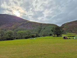 Looking across the main field from our tent.
