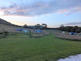 Sunset over the camping field