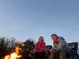 Marshmallow over a hot fire husband and wife time🥰