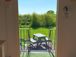 View looking outside of sid’s nest shepherds hut.