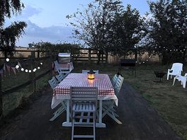 Candlelit dining area