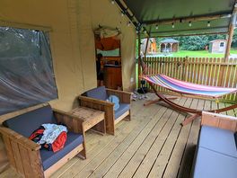 Spacious covered deck area