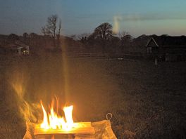 Fire watching the sunset