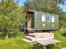 Private seating in front of the wagon