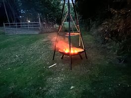 Warming camp fire