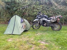 Motor camping after a day of riding the off road of thetford forest