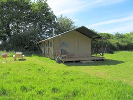 The tent and barbecue area