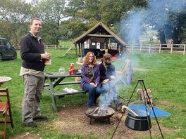 Cooking over the campfire