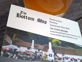 Enjoying a pint of porlock vale cider at the bottom ship!