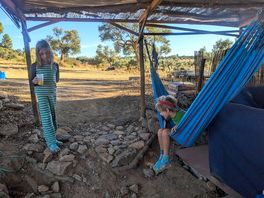Hammock in the outdoor kitchen