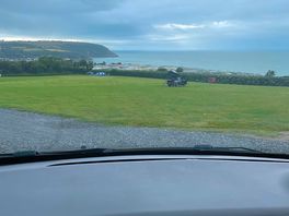 Looking down over the campsite from the entrance.