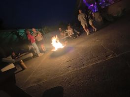 A fire pit.