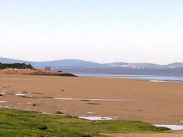 Beach overlooking solway firth towards annan