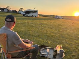 Sunset over firth of forth from camp spot
