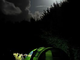 Our tent at night