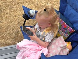 Great granddaughter chilling