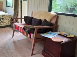 Zeus shepherd's hut living/sleeping area