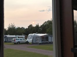 Sunset over the site viewed from the motorhome