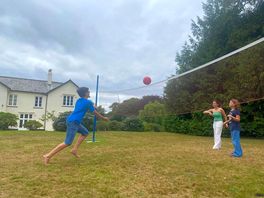 We played badminton and volleyball.