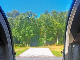 View from the main window if caravan and where a caravan parked showing the closeness