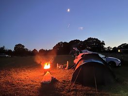 Barrel and logs available for purchase from campground