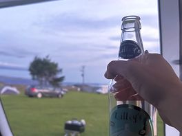 Enjoying a nice cider on a lovely calm evening.