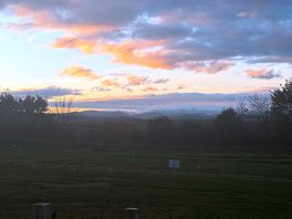 The early morning view from our caravan