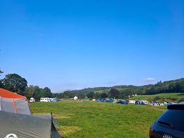 Our beautiful pitch all set up in the most perfect place with the best weather.