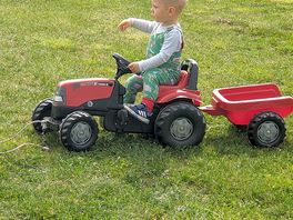 Toddler enjoying the tractor