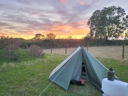 Sunset camping at high furlong farm.