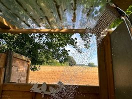The perfect morning shower. great private view over neighbouring fields. bliss!