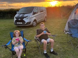 Enjoying hot chocolate with a spectacular sunset!