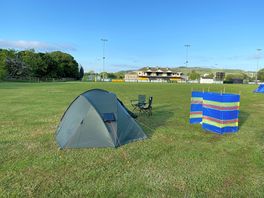 View across site to club house where faculties are.