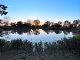 Around the fishing lake at sundown