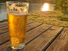 Drinks in aj's bar by the lake.