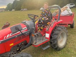 Sitting in the tractor