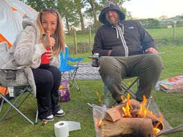 Warming up by the fire