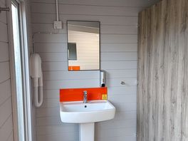Ladies wash room with hair dryer