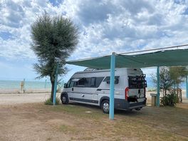 View of pitch facing the sea