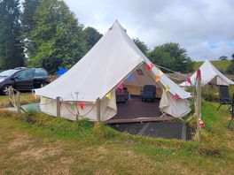 The bell tent we stayed in.