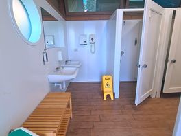 You had separate showers and toilets for men and women. showers were hot