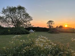 Beautiful sunset camping
