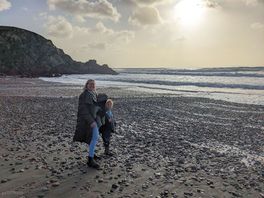 A short walk to the beach from the silver sands resort.