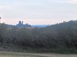 View of corfe castle from the campsite.