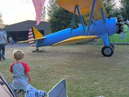 Plane parked outside our tent.