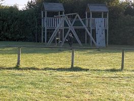 The play park opposite our tents - very easy to keep an eye on the kids