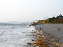 Beach directly opposite the campsite