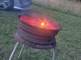 Night time campfire