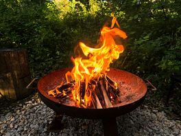 Warm fire as the sunsets