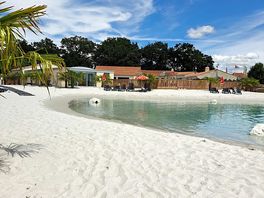 Campsite with lagoon.